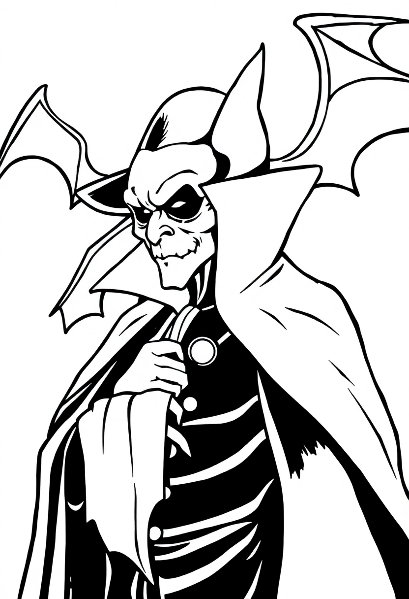 Vampire Count with Cape coloring page, free printable