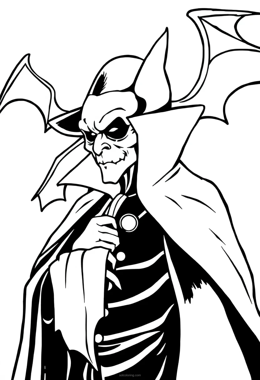 Vampire Count With Cape coloring page for kids