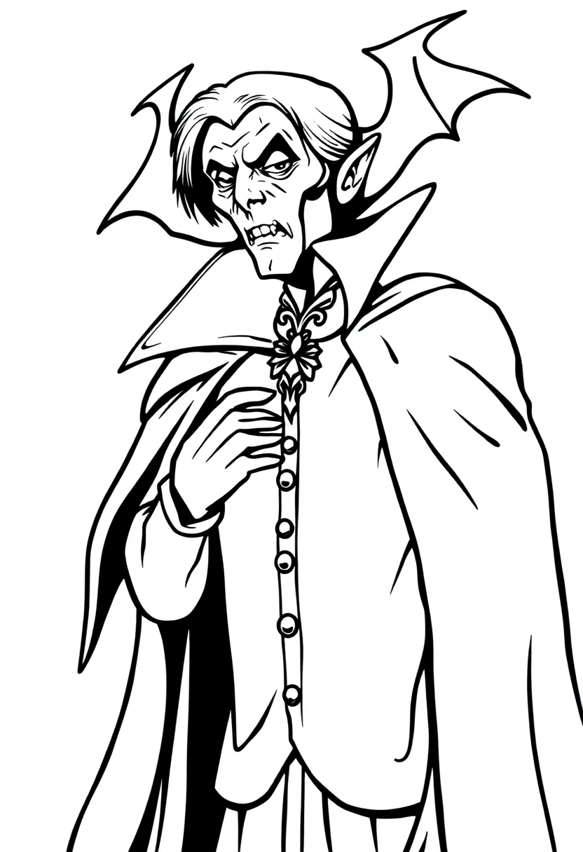 Vampire Count With Cape coloring pages