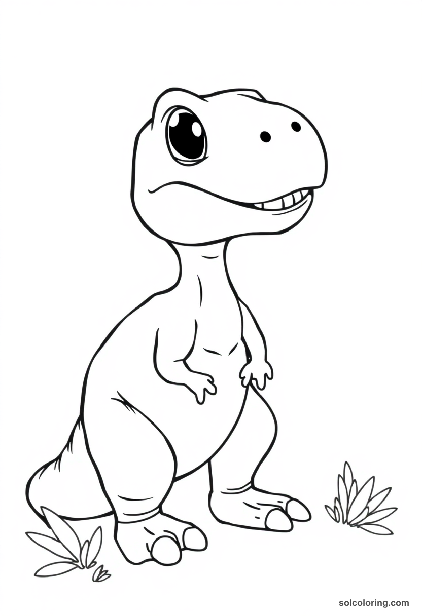 Cute Cartoon Velociraptor