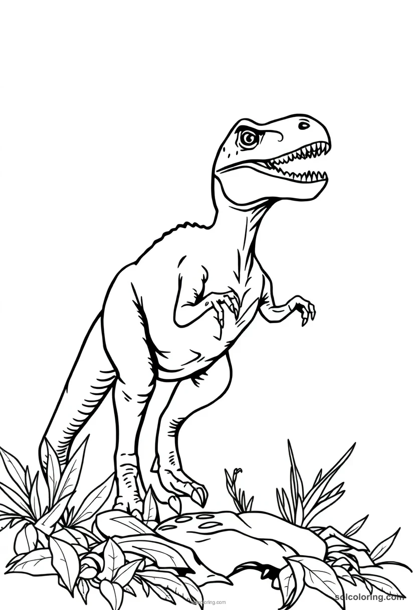 Velociraptor coloring page for kids