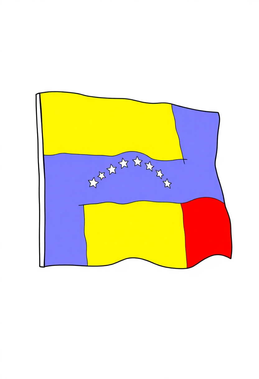 Venezuelan Flag coloring page, free printable