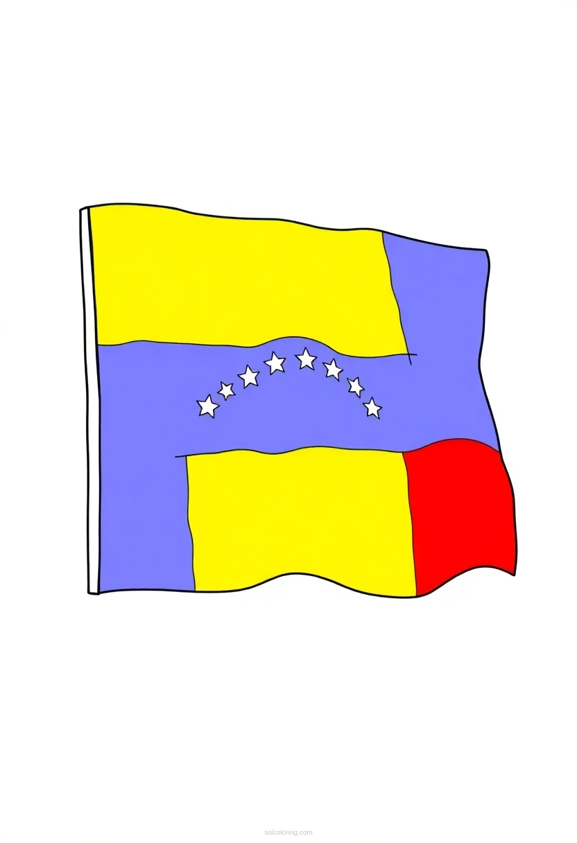Venezuelan Flag coloring page for kids