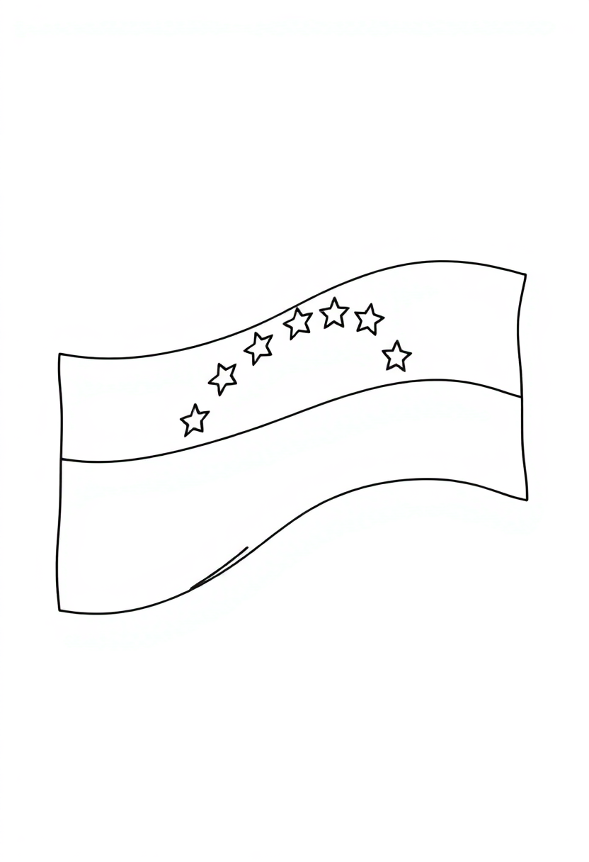 Venezuelan Flag coloring page, free printable