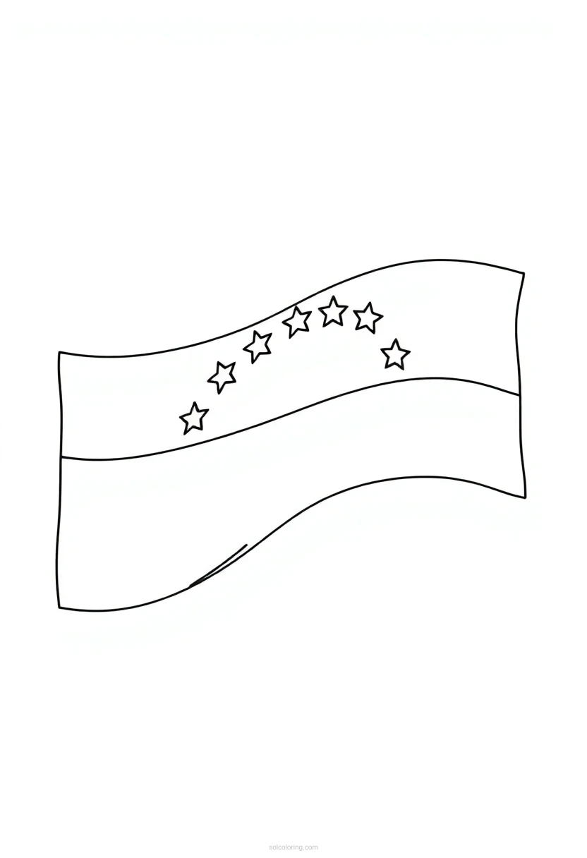 Venezuelan Flag coloring page for kids