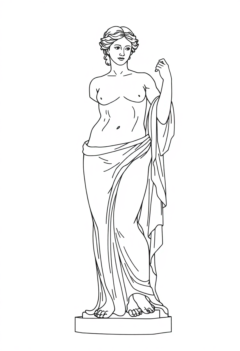 Venus de Milo Statue coloring page, free printable