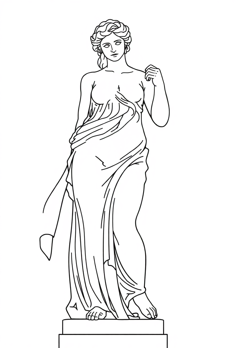 Venus de Milo Statue coloring page, free printable