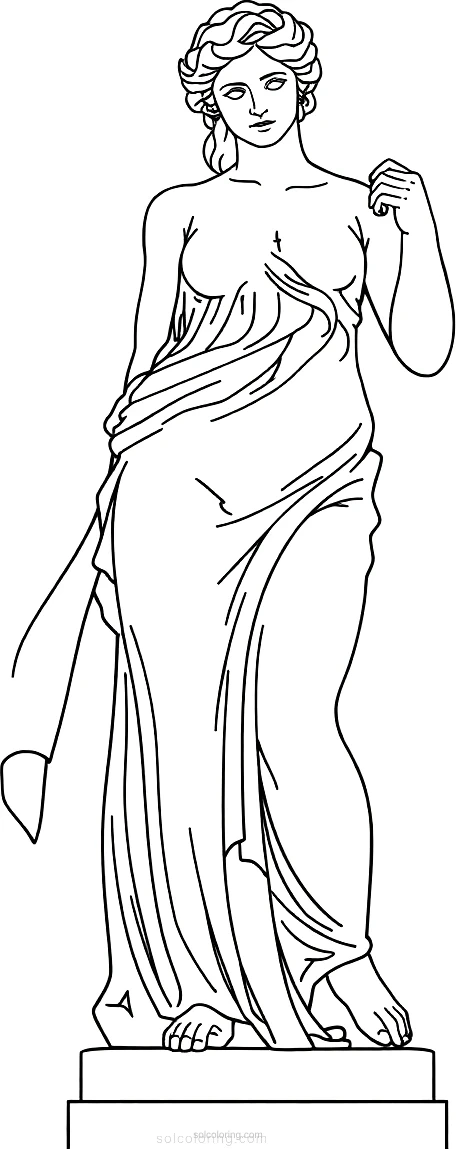 Venus de Milo Statue coloring page for kids