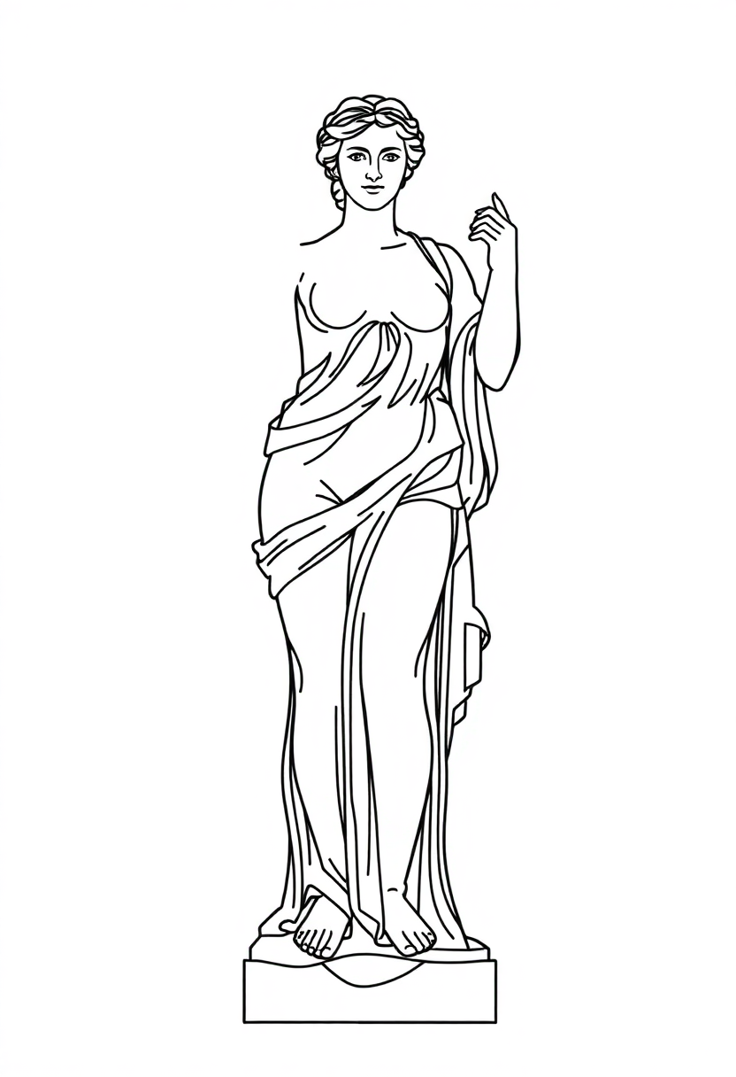 Venus de Milo Statue coloring page, free printable