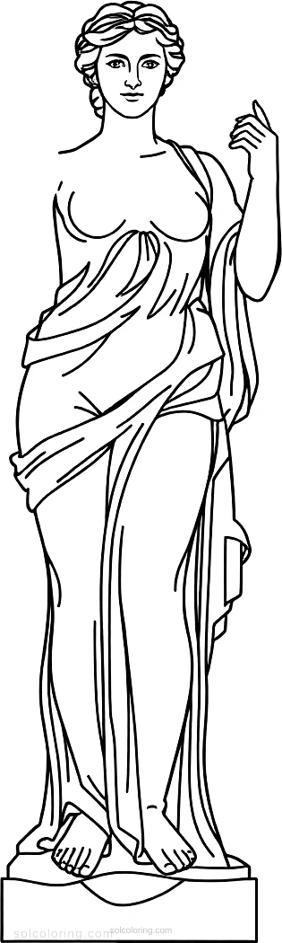 Venus de Milo Statue coloring page for kids