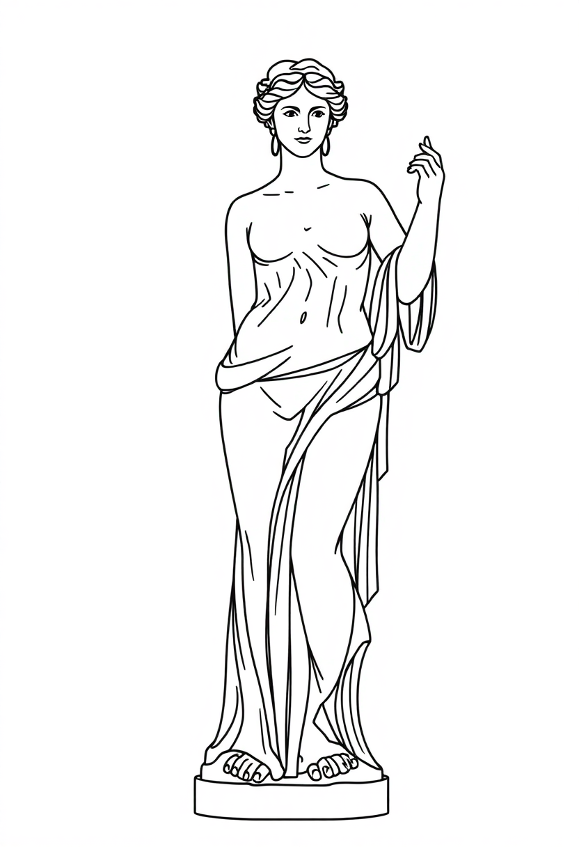 Venus de Milo Statue coloring page, free printable