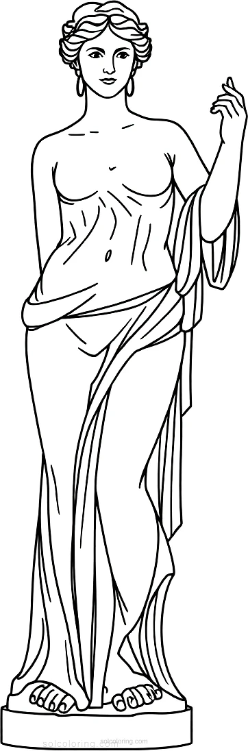 Venus de Milo Statue coloring page for kids