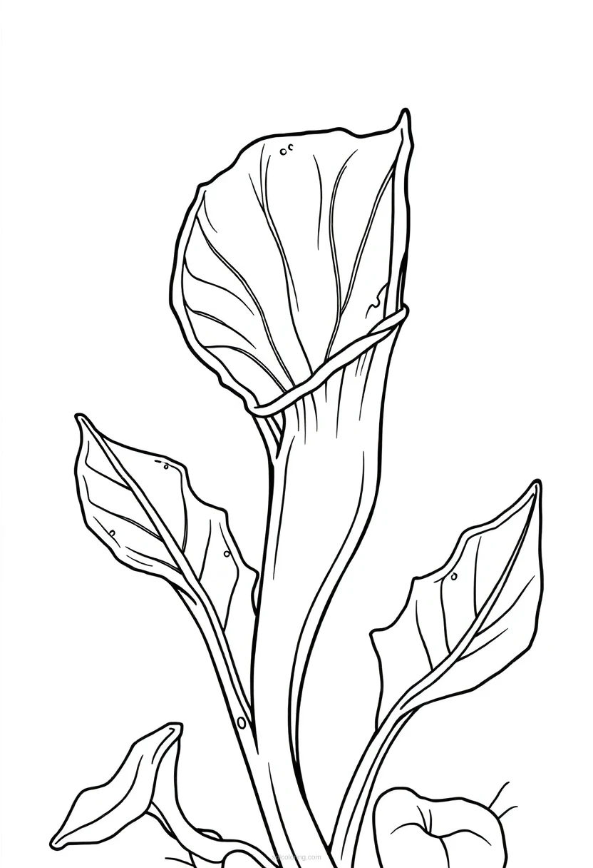 Venus Flytrap Chibi coloring page for kids