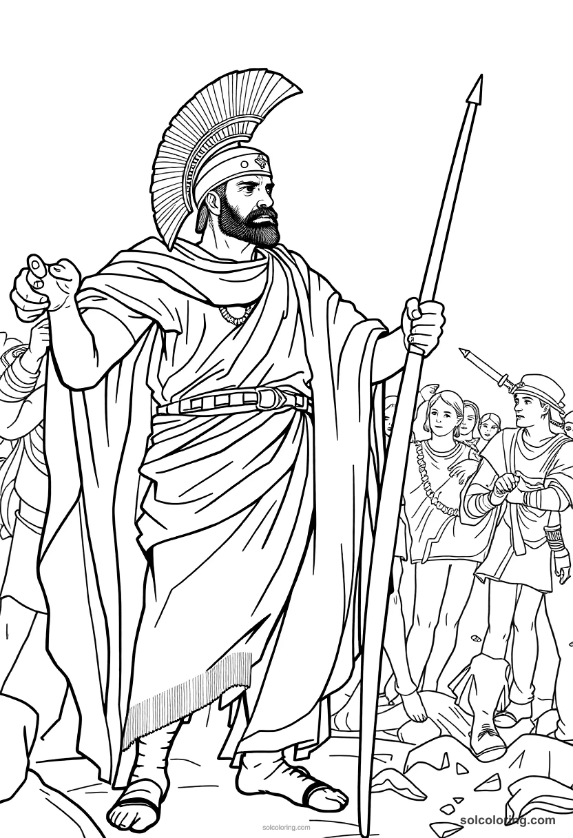 Vercingetorix Surrendering To Caesar coloring pages