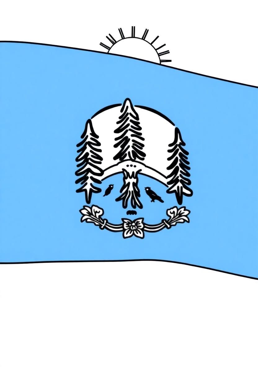 Vermont State Flag coloring page, free printable