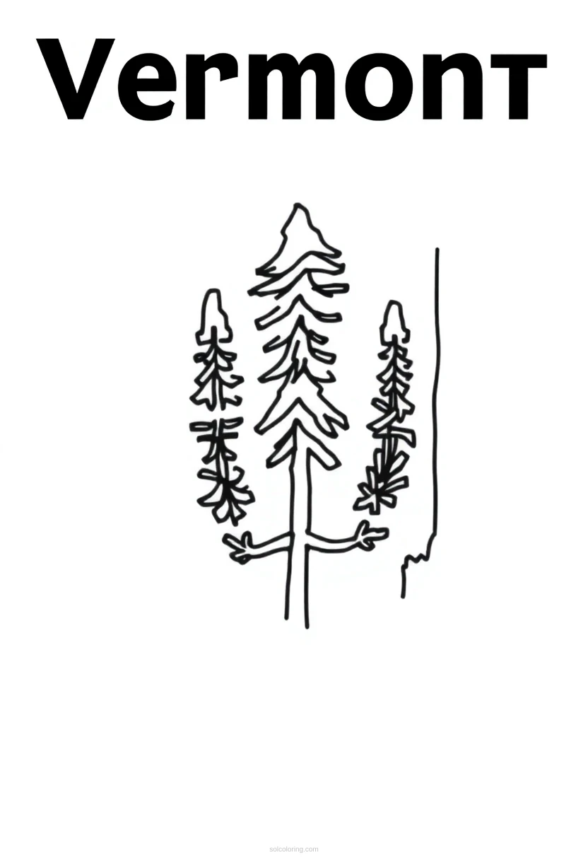 Vermont State Flag coloring page for kids