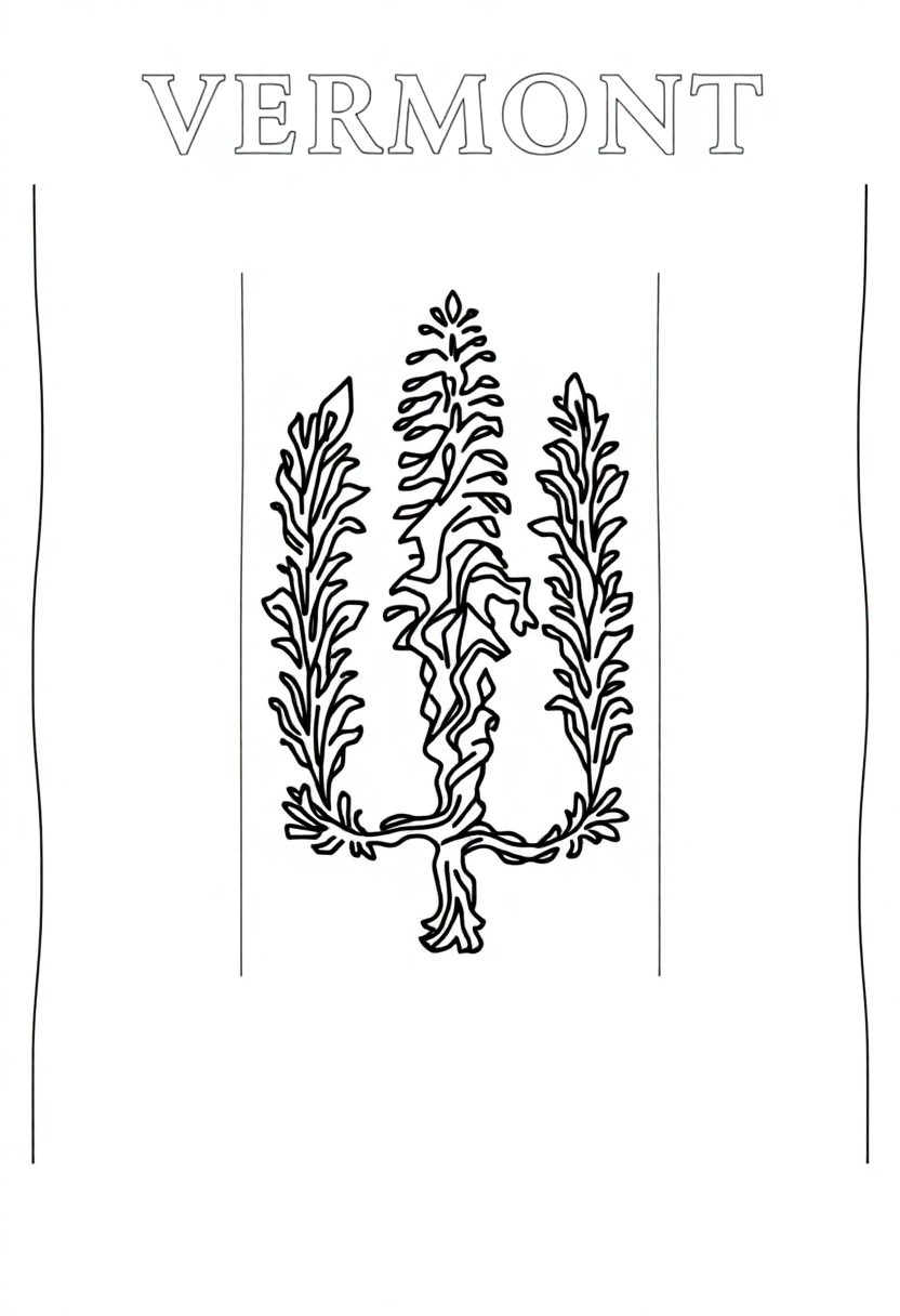 Vermont State Flag coloring page, free printable