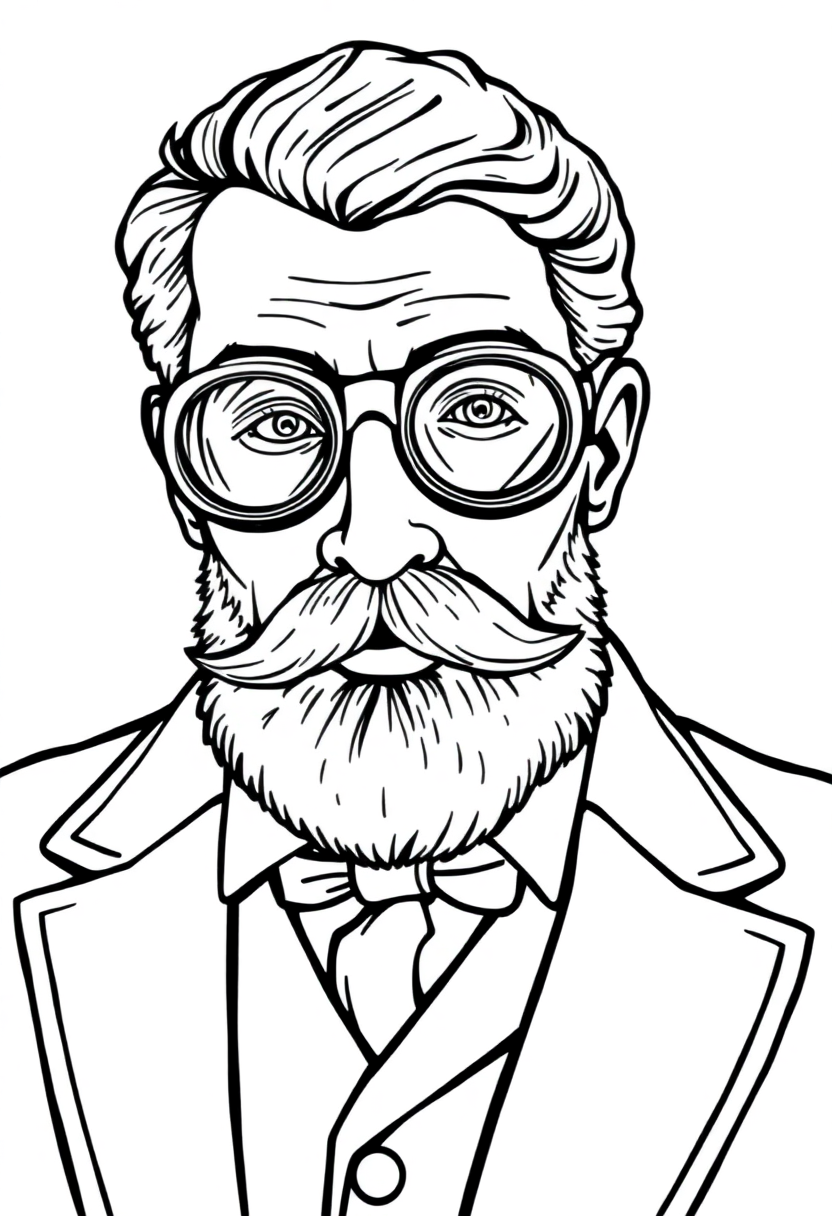 Victorian Gentleman with Goggles coloring page, free printable