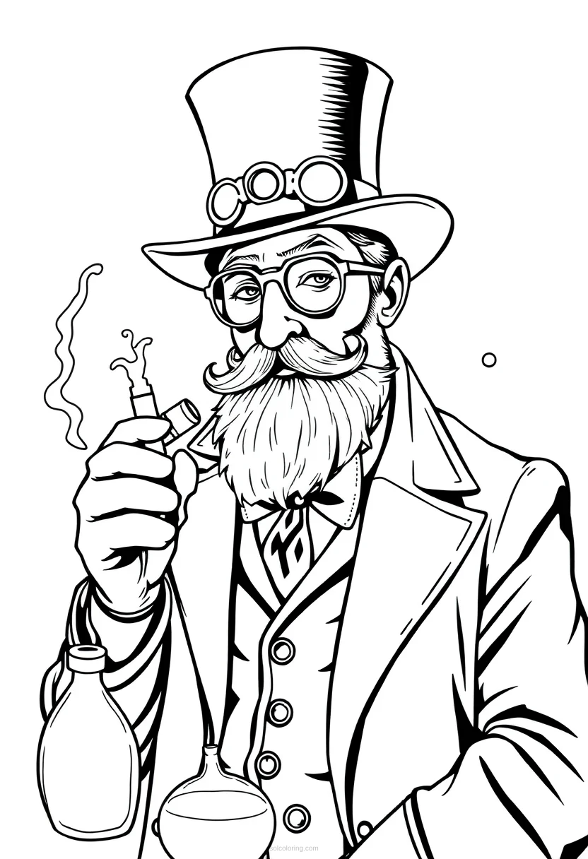 Victorian Mad Scientist coloring pages