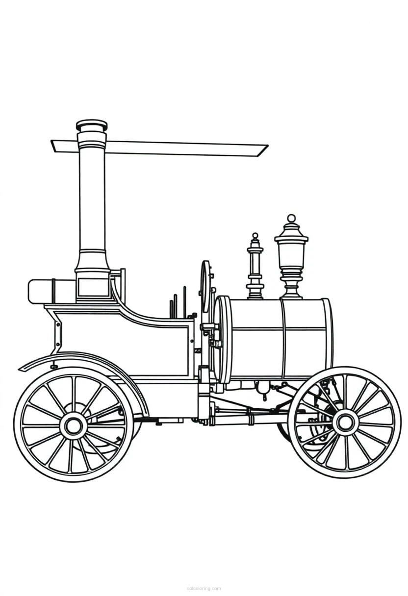 Victorian Steam Car coloring pages