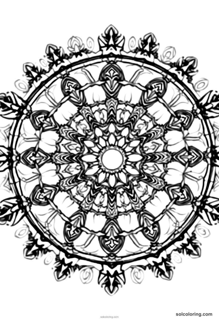 Mandala Victorian World's Fair Exhibition Hall mandala coloring page for kids
