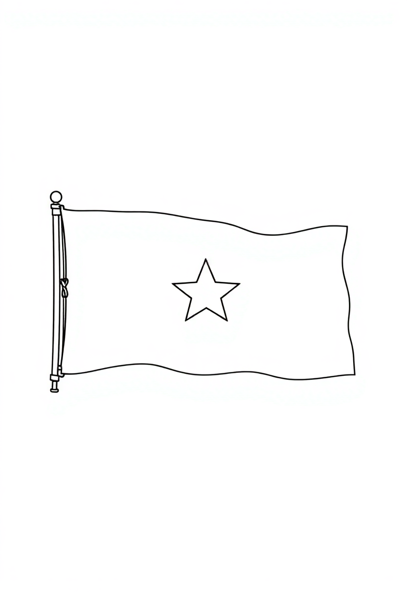 Vietnamese Flag coloring page, free printable