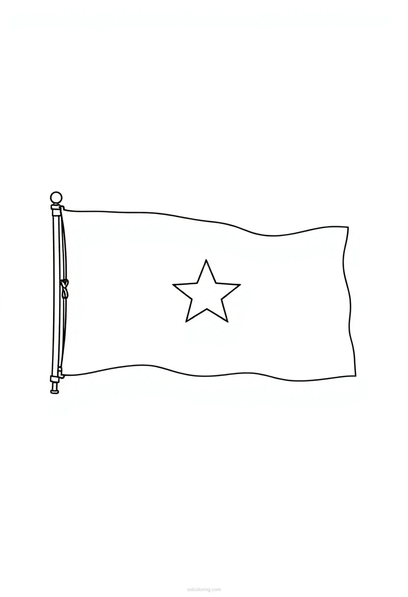 Vietnamese Flag coloring page for kids