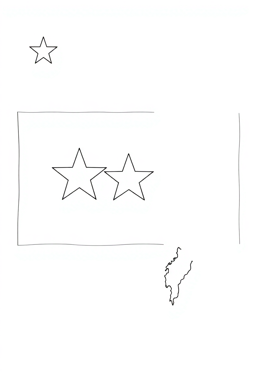 Vietnamese Flag coloring page, free printable