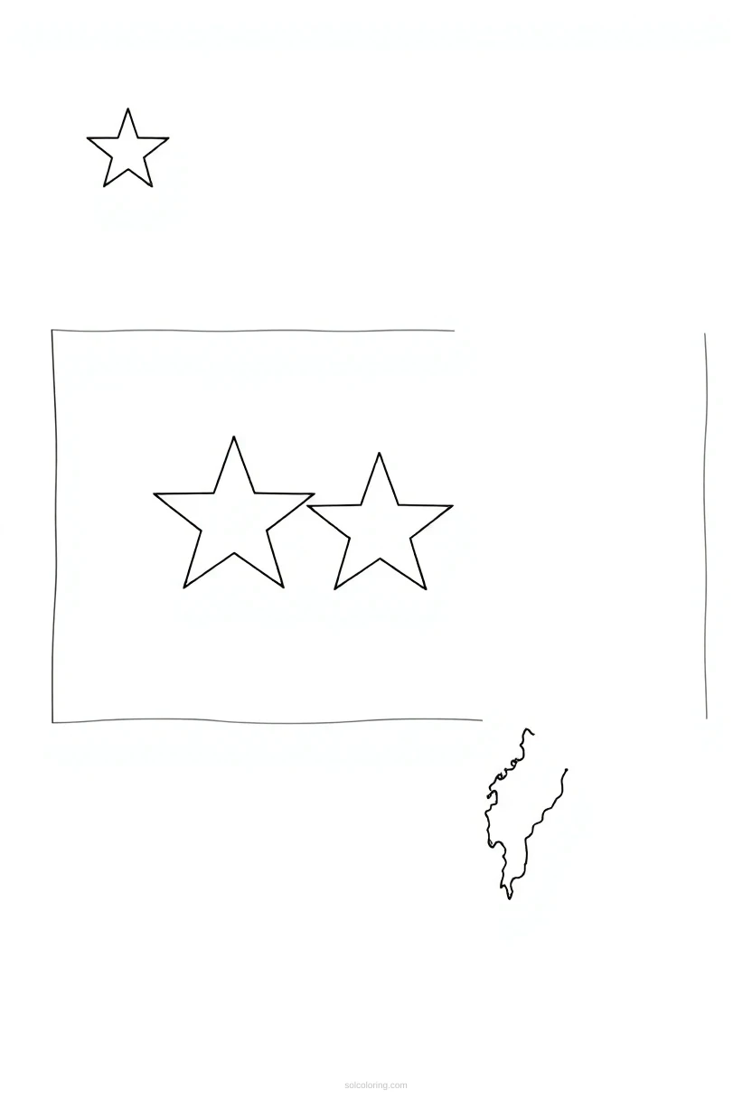 Vietnamese Flag coloring page for kids