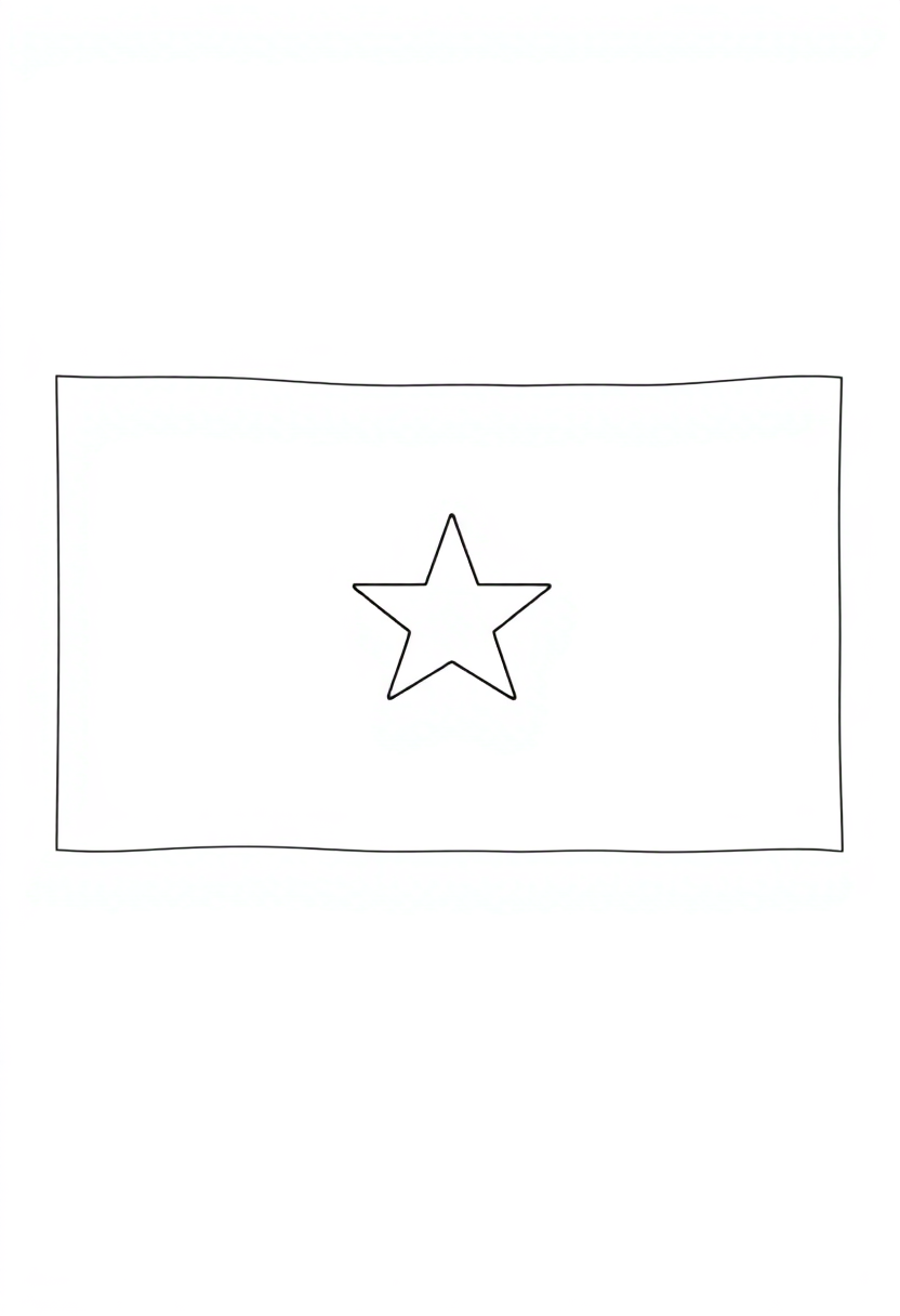 Vietnamese Flag coloring page, free printable