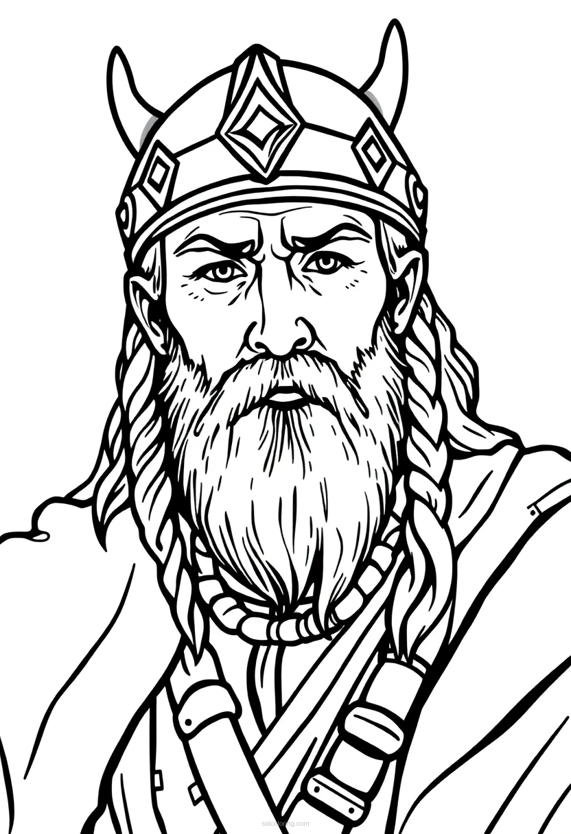 Viking coloring page for kids