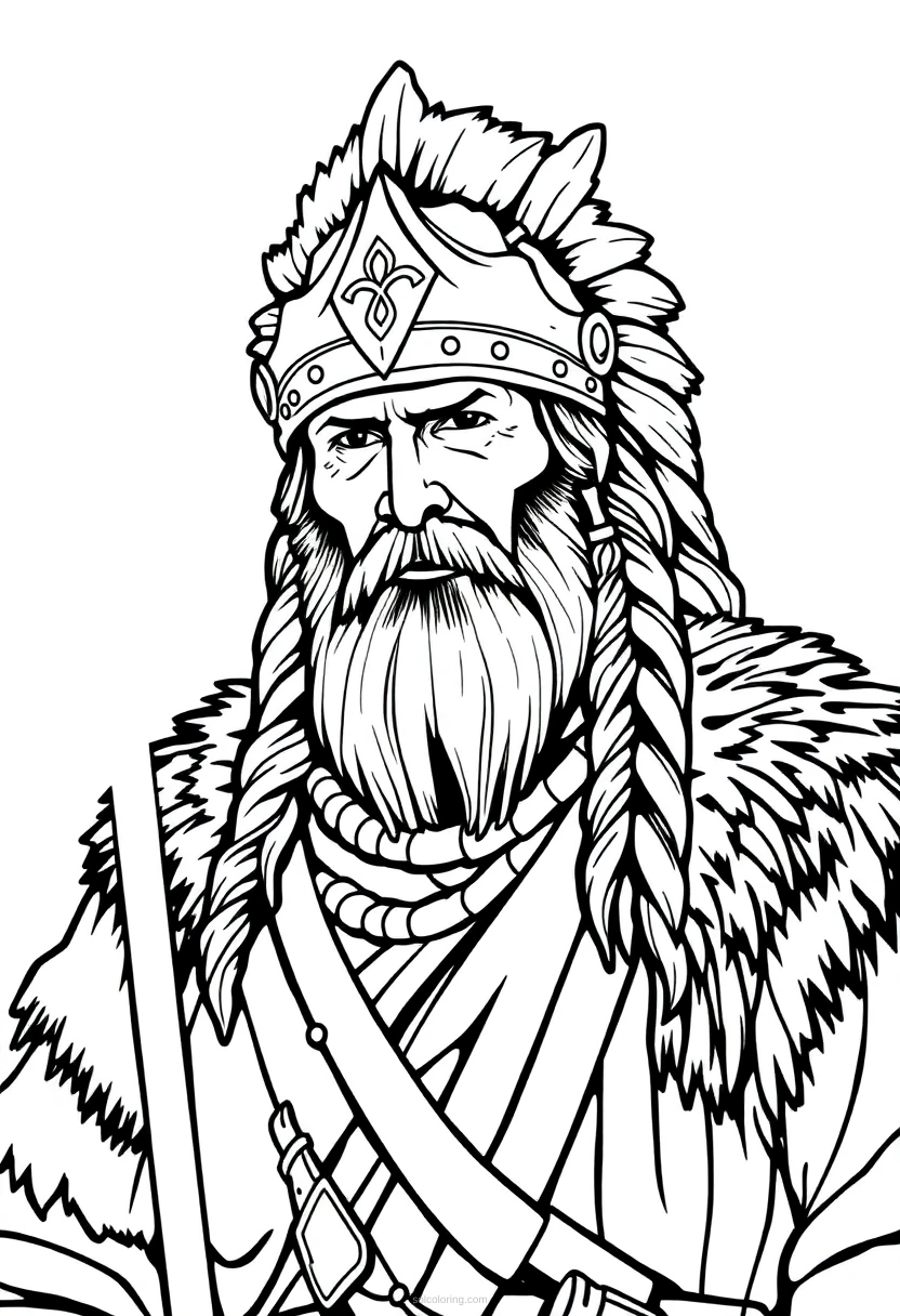 Viking Chief coloring page for kids