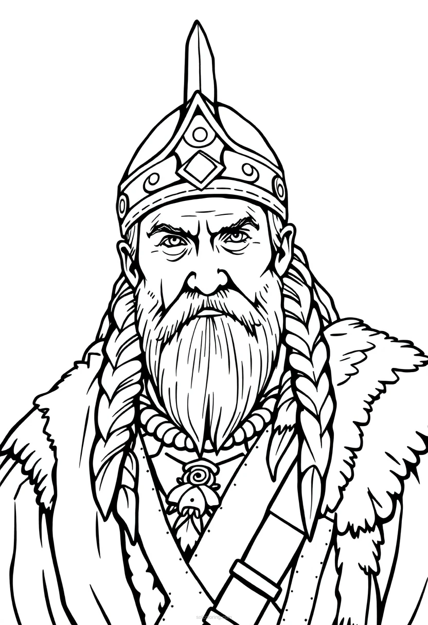 Viking Chief coloring page for kids