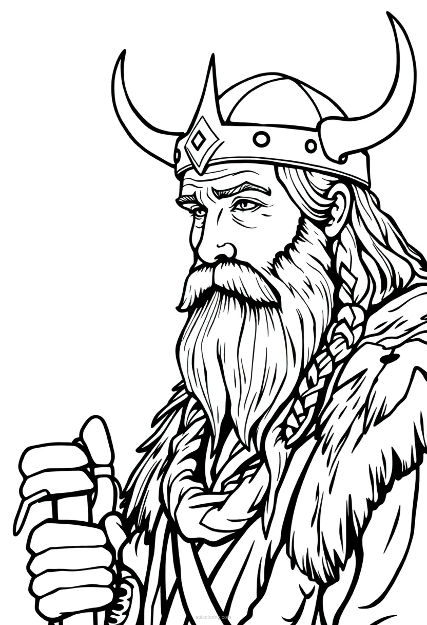 Viking coloring page for kids