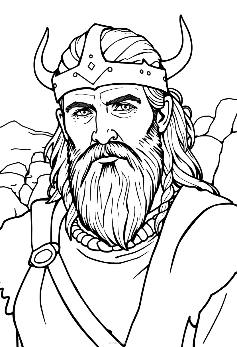 Viking coloring page for kids