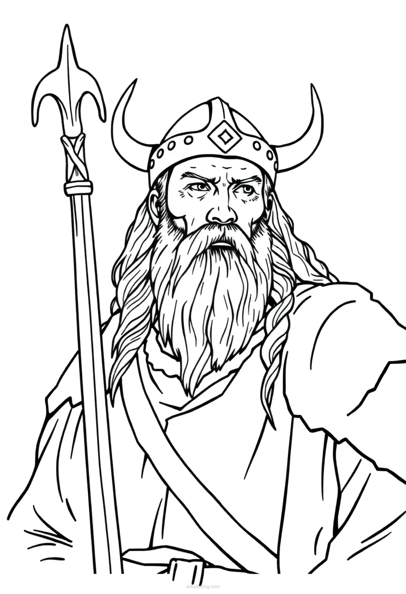 Viking coloring page for kids