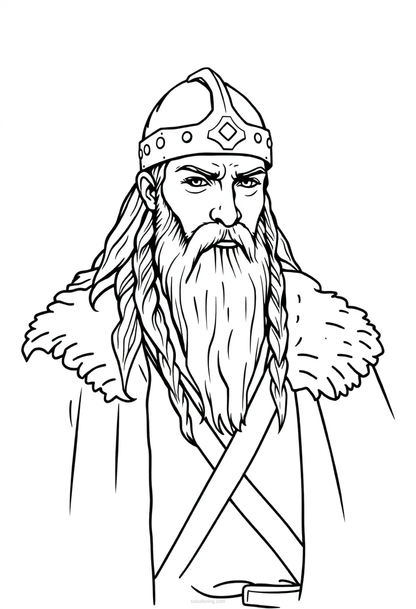 Viking coloring page for kids