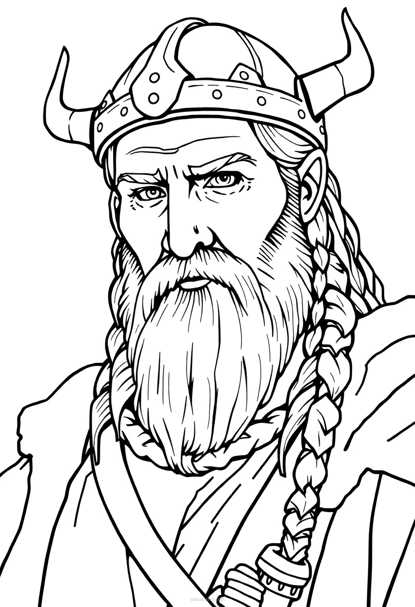 Viking coloring page for kids
