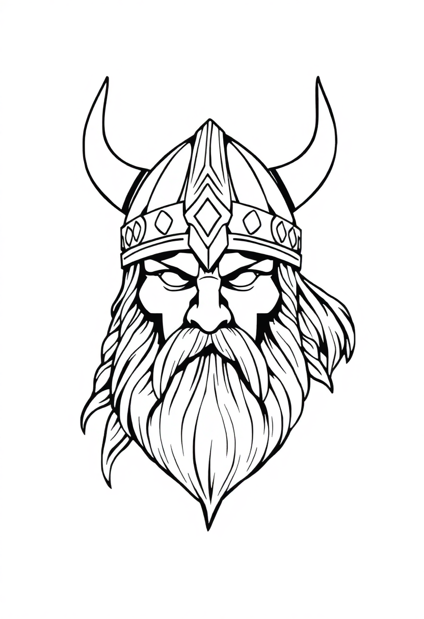 Viking Helmet coloring page, free printable