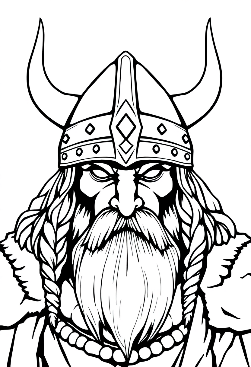 Viking Helmet coloring page, free printable