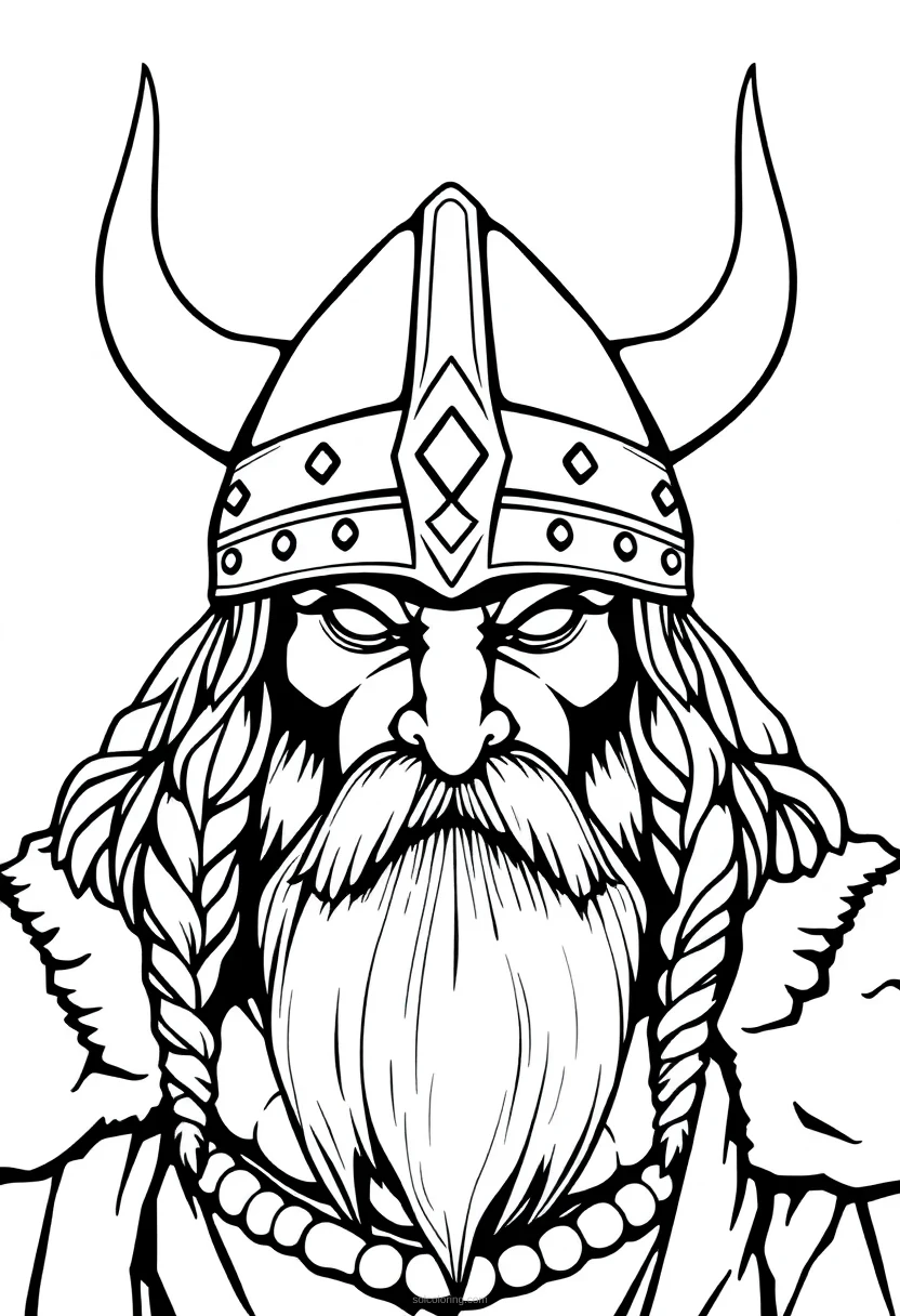 Viking Helmet coloring page for kids