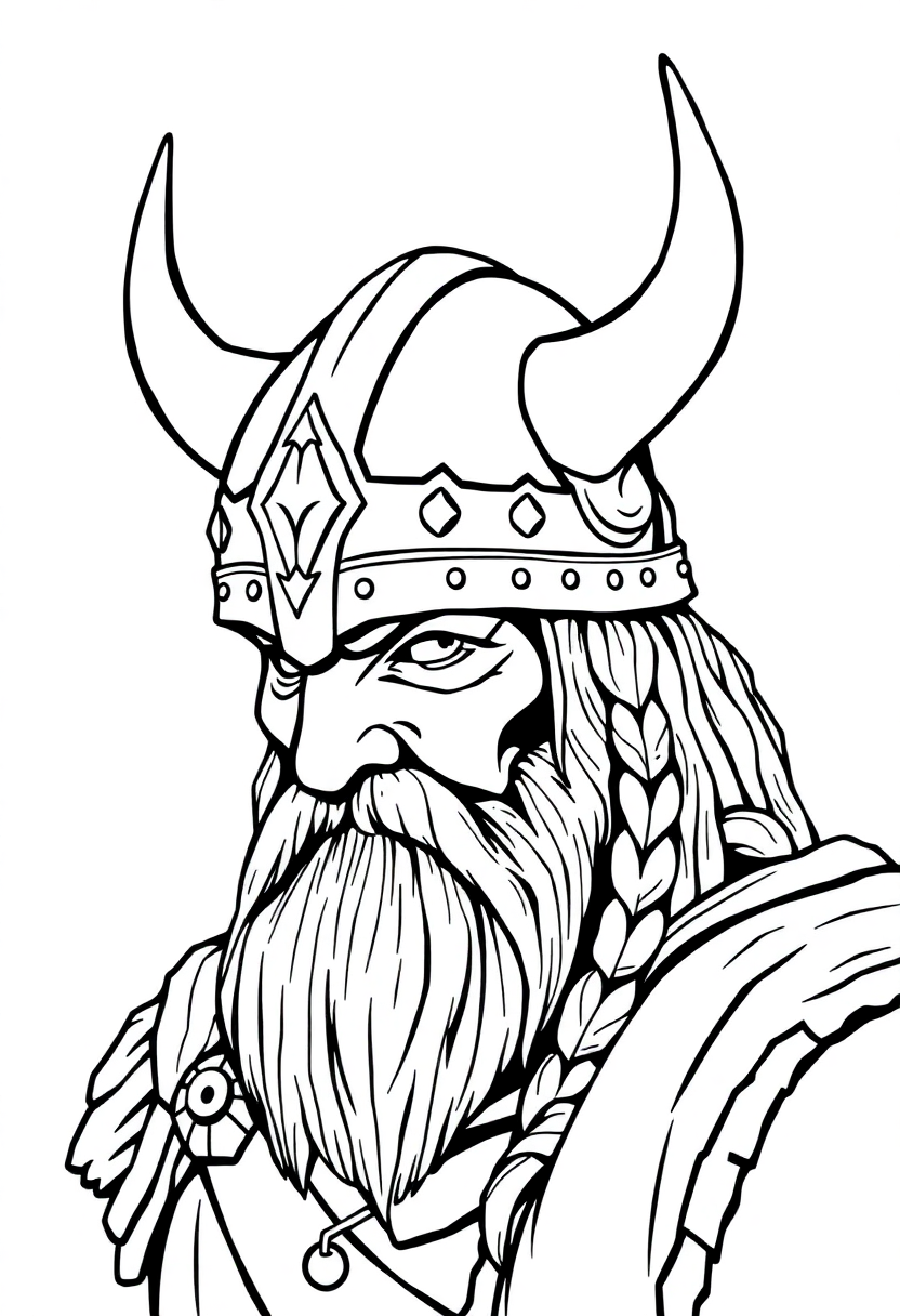 Viking Helmet coloring page, free printable