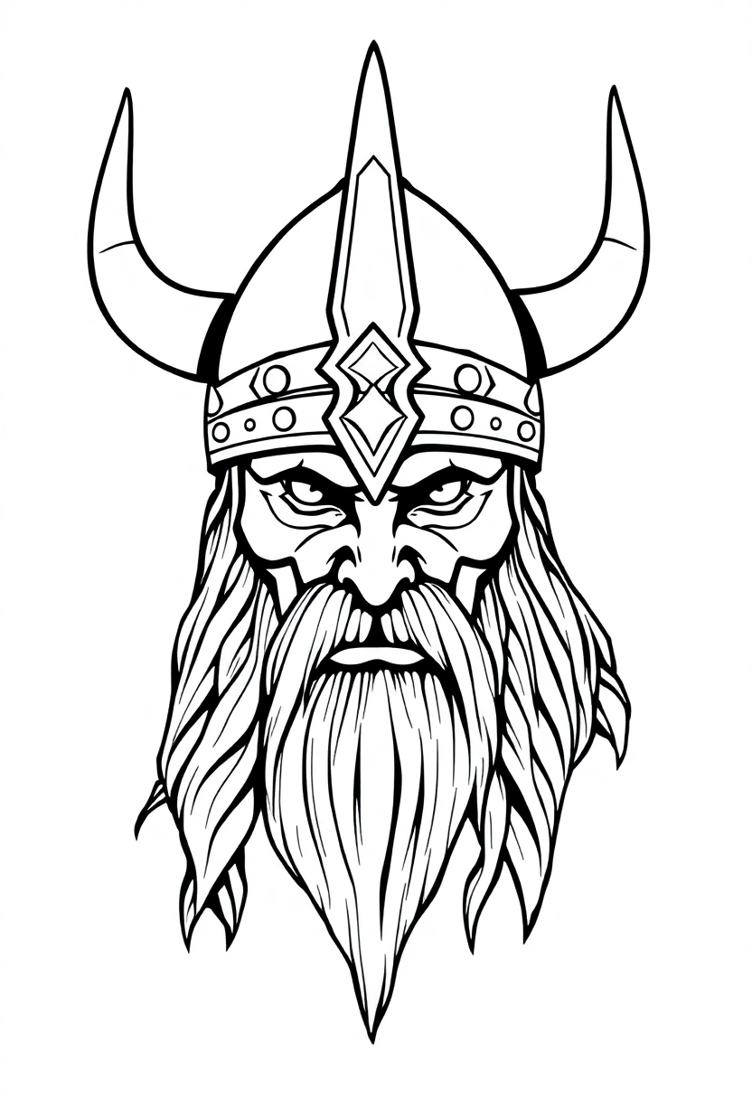 Viking Helmet coloring page, free printable