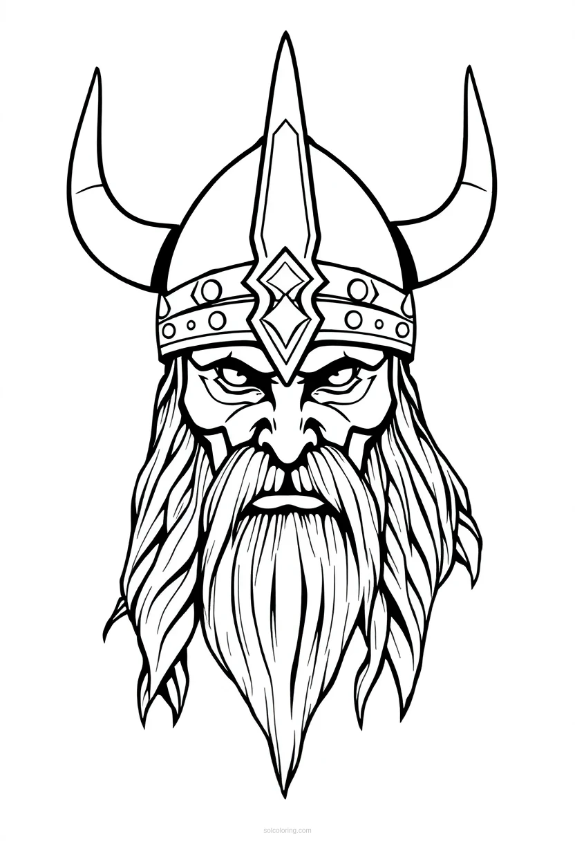 Viking Helmet coloring page for kids