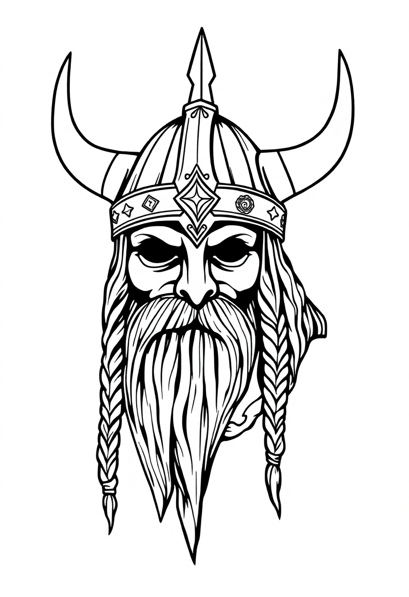 Viking Helmet coloring page, free printable