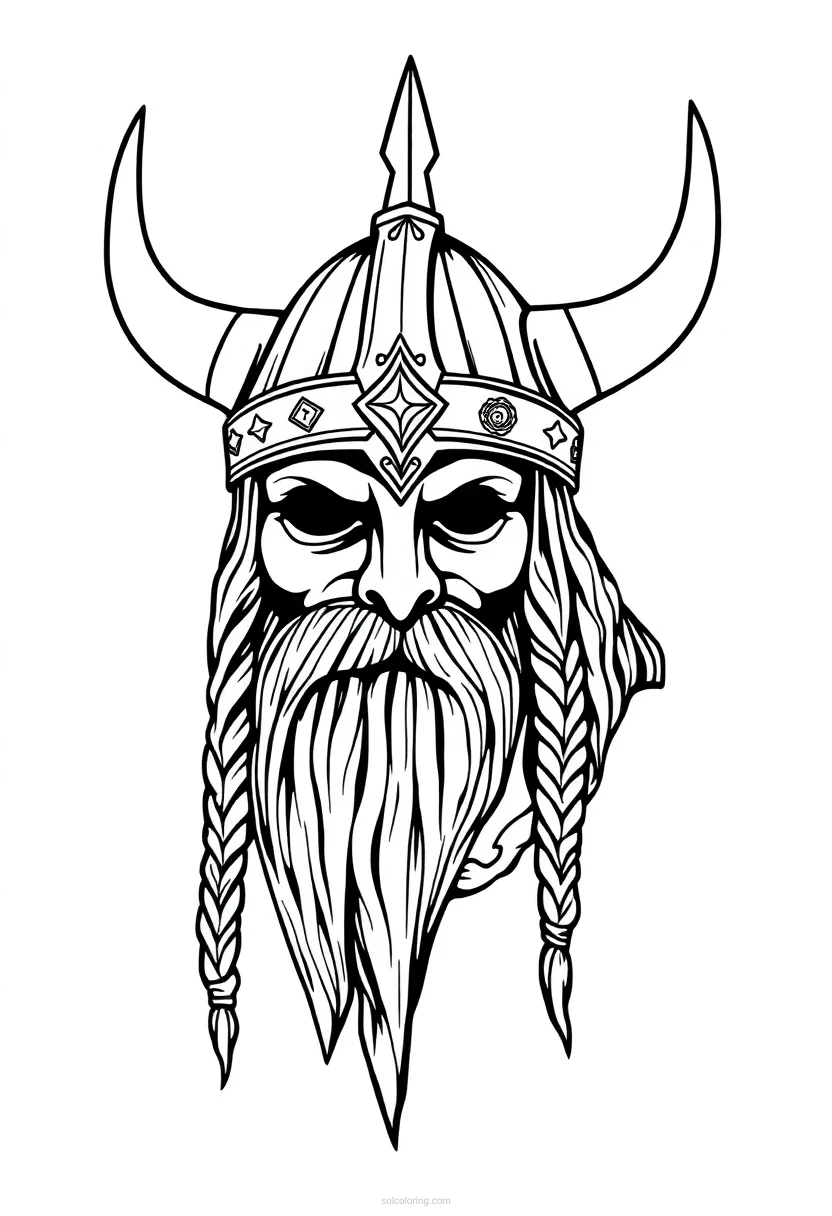 Viking Helmet coloring page for kids