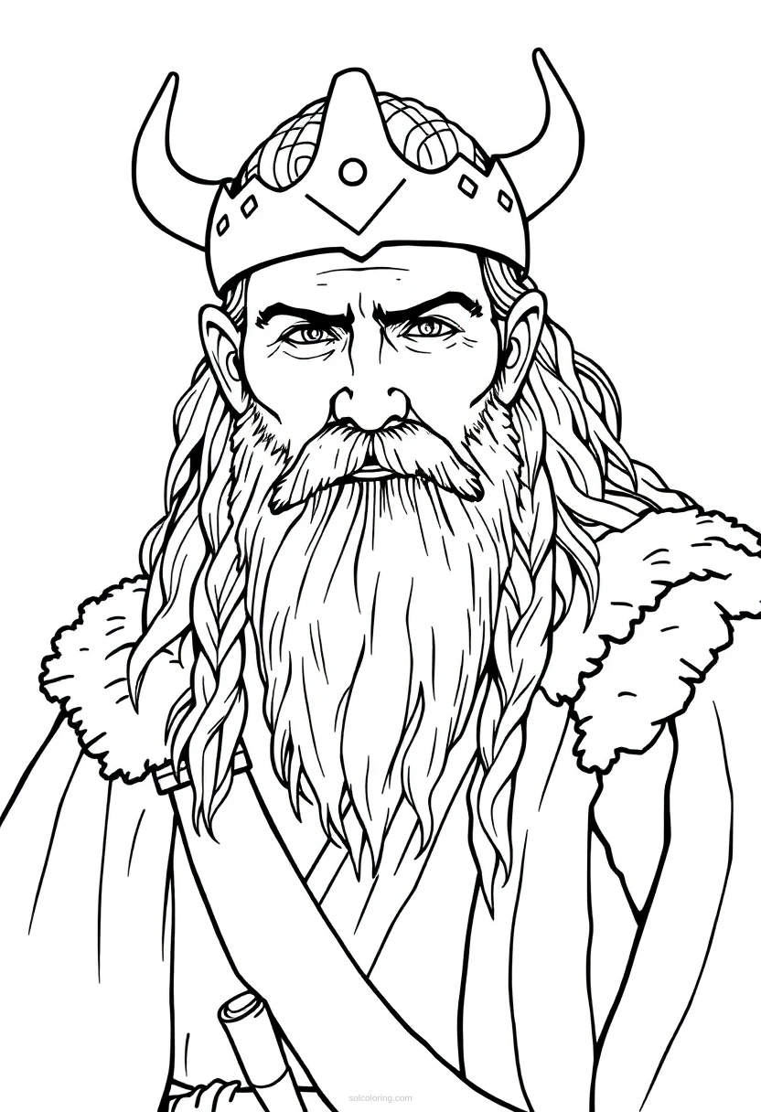 Viking coloring page for kids