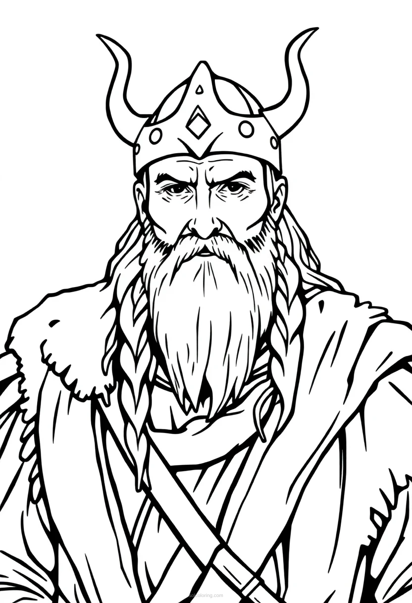 Viking coloring page for kids