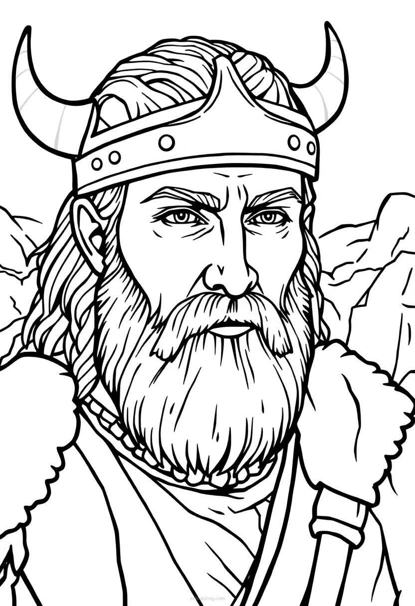 Viking coloring page for kids