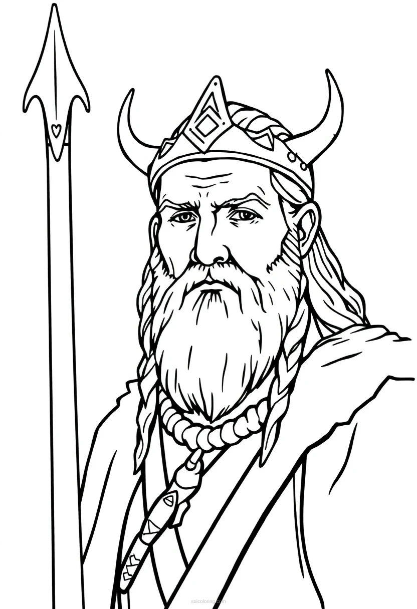Viking coloring page for kids